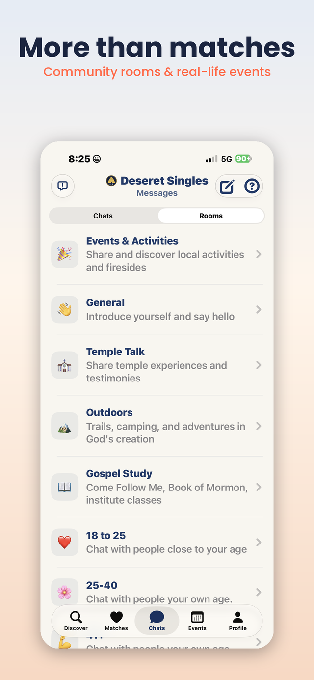 More than matches — community rooms and real-life events