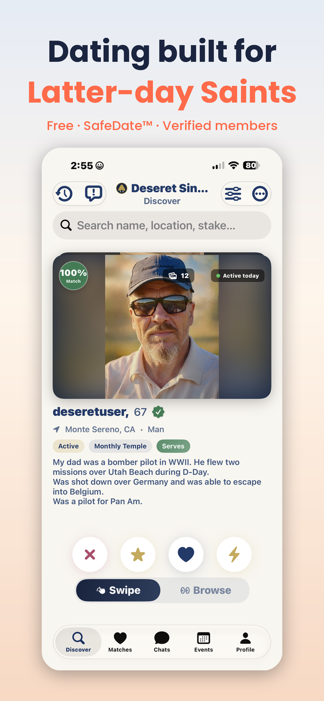 Dating built for Latter-day Saints — free, SafeDate, verified members